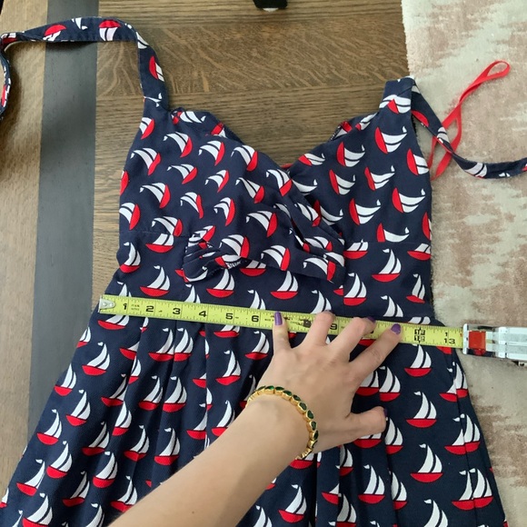 ANTHROPOLOGIE Postmark Winward Nautical Sailboat Halter Dress Women’s SZ USA 2 - Picture 6 of 16